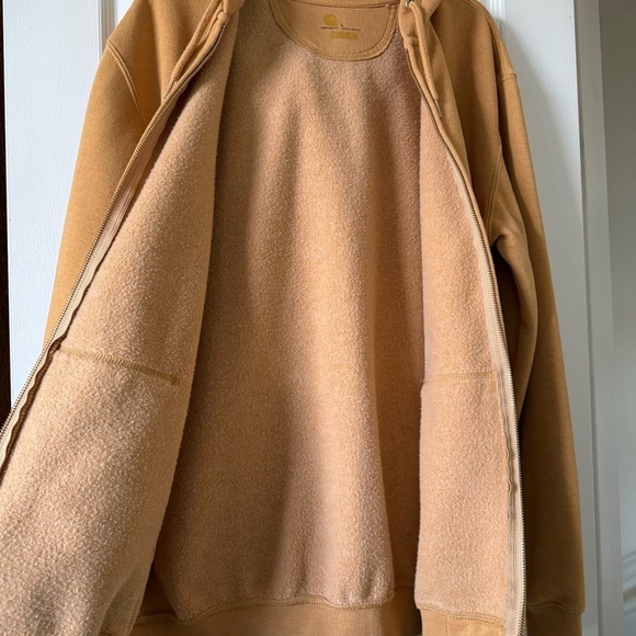 Carhartt K122 Fleece Hoodie Jacket Men Size L Full Zip Casual Original Fit Comfy - Picture 4 of 14
